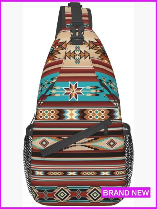 Aztec Pattern Sling Backpack Crossbody Daypack Lightweight Travel Hiking Casual main image 4